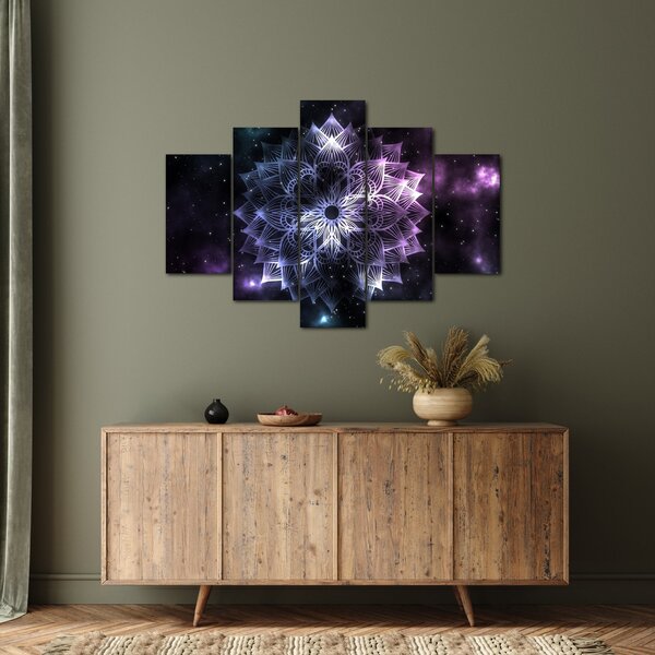 Slika - Lotusova mandala v vesolju (150x105 cm)