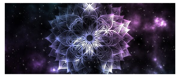 Slika - Lotusova mandala v vesolju (120x50 cm)