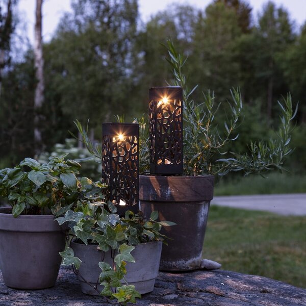 Set 2 vanjske solarne LED svjetiljke Star Trading Izola, visina 18 cm