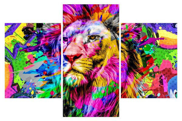 Slika - 3D podoba leva (90x60 cm)