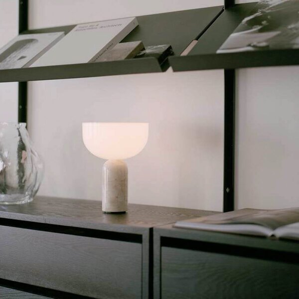 New Works NOVI PROIZVODI Kizu LED punjiva stolna lampa, bež, mramorna, prigušiva, prigušiva, Bež, Dnevni boravak/blagovaonica, Mramor