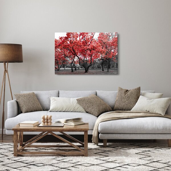 Slika - Rdeča drevesa, Central Park, New York (90x60 cm)