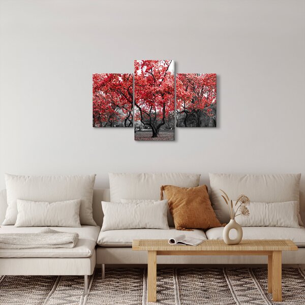 Slika - Rdeča drevesa, Central Park, New York (90x60 cm)