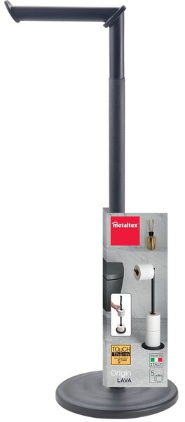 Mat crni željezan držač za WC papir Lava – Metaltex