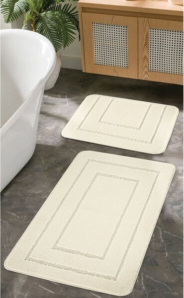Krem kupaonske prostirke u setu 2 kom 50x80 cm Cerceve – Foutastic