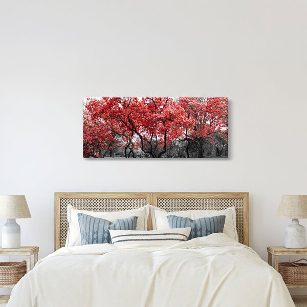 Slika - Rdeča drevesa, Central Park, New York (120x50 cm)