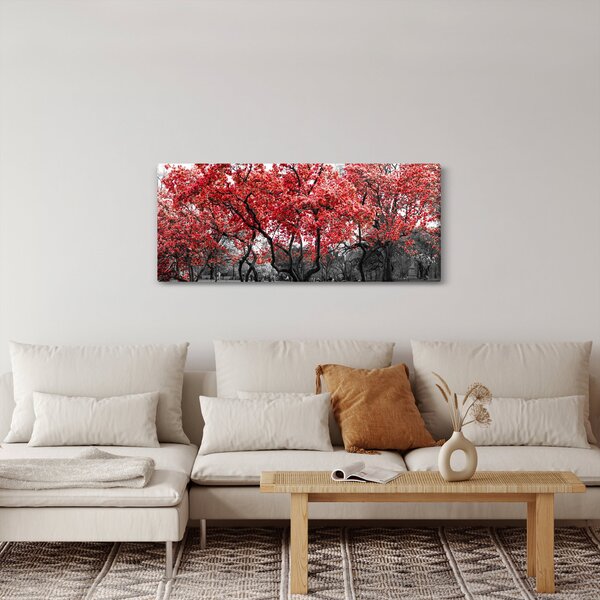 Slika - Rdeča drevesa, Central Park, New York (120x50 cm)