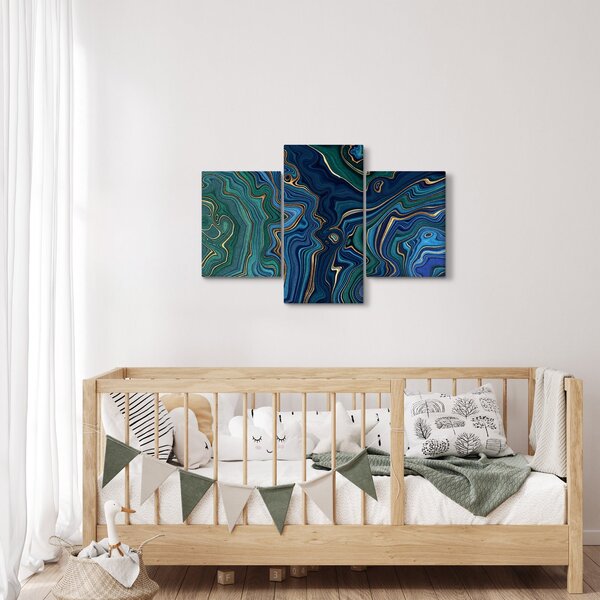 Poslikava - Zeleno moder marmor (90x60 cm)