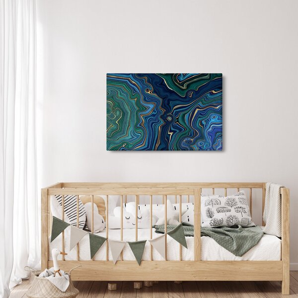 Poslikava - Zeleno moder marmor (90x60 cm)