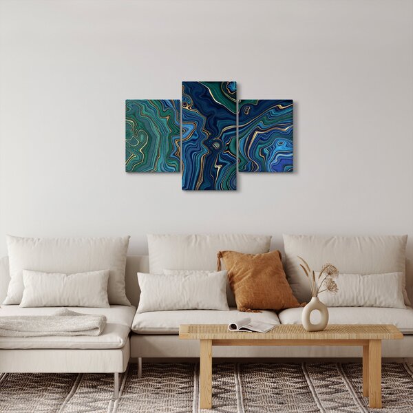 Poslikava - Zeleno moder marmor (90x60 cm)