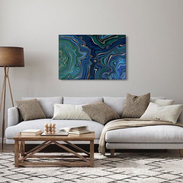 Poslikava - Zeleno moder marmor (90x60 cm)