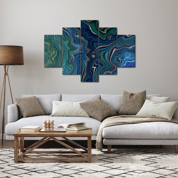 Poslikava - Zeleno moder marmor (150x105 cm)