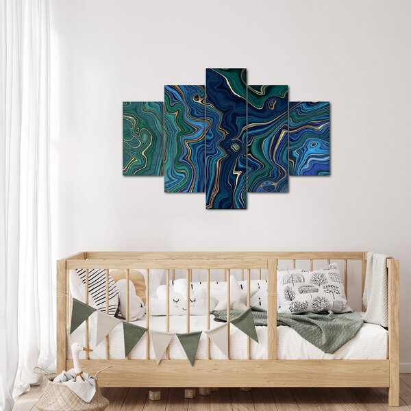 Poslikava - Zeleno moder marmor (150x105 cm)