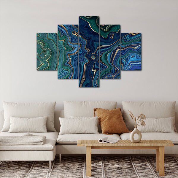 Poslikava - Zeleno moder marmor (150x105 cm)