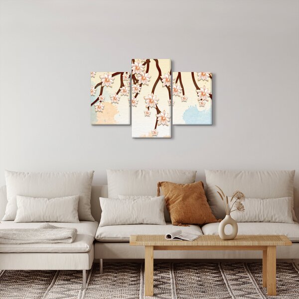 Slika - Rože na vejah, pisane (90x60 cm)