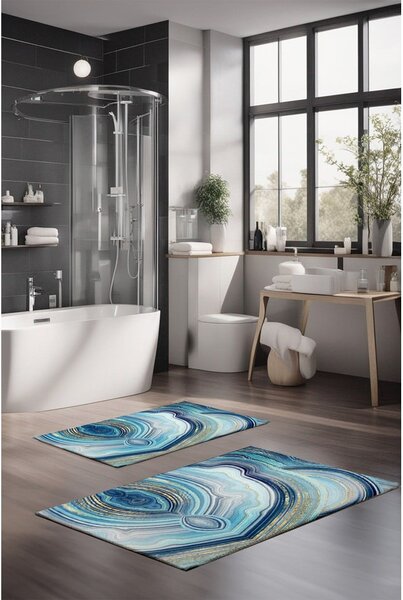 Plave kupaonske prostirke u setu 2 kom 60x100 cm – Foutastic