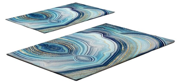 Plave kupaonske prostirke u setu 2 kom 60x100 cm – Foutastic