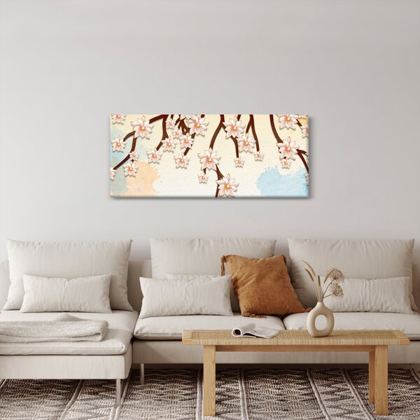 Slika - Rože na vejah, pisane (120x50 cm)