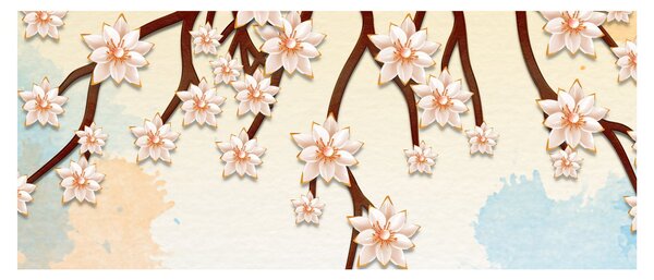 Slika - Rože na vejah, pisane (120x50 cm)