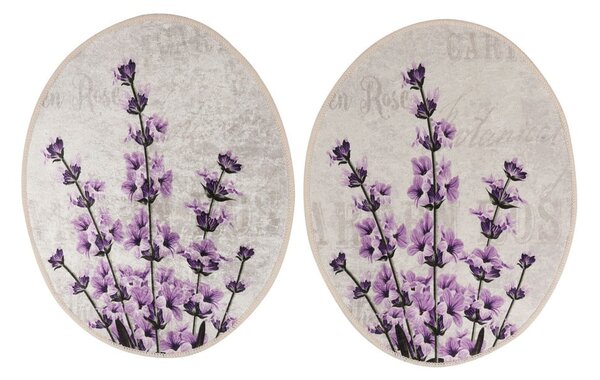 Ljubičaste/bež kupaonske prostirke u setu 3 kom 60x100 cm Lavender – Foutastic