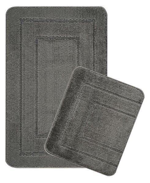 Antracitno sive kupaonske prostirke u setu 2 kom 50x80 cm Cerceve – Foutastic
