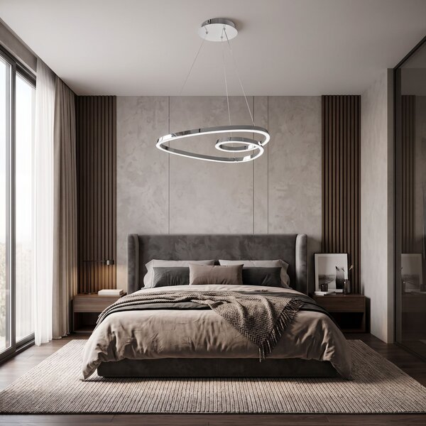 Stropna svjetiljka Hanging Loop LED + Daljinski upravljač APP798-cp Krom