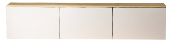 Bijela/u prirodnoj boji TV komoda u dekoru hrasta 160x35x32 cm Neon – Kalune Design