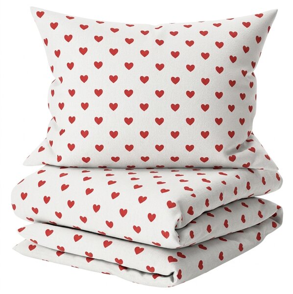 Posteljina od pamuka HEART CHARM bijela, 100% pamuk Dimenzije posteljine: 70 x 90 cm | 140 x 200 cm