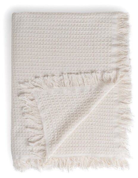 Krem prekrivač od recikliranog pamuka 260x280 cm Honeycomb – Ixia