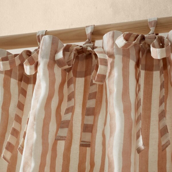 Prozirna zavjesa boja terakote 140x183 cm Zanzibar Stripe – Pineapple Elephant