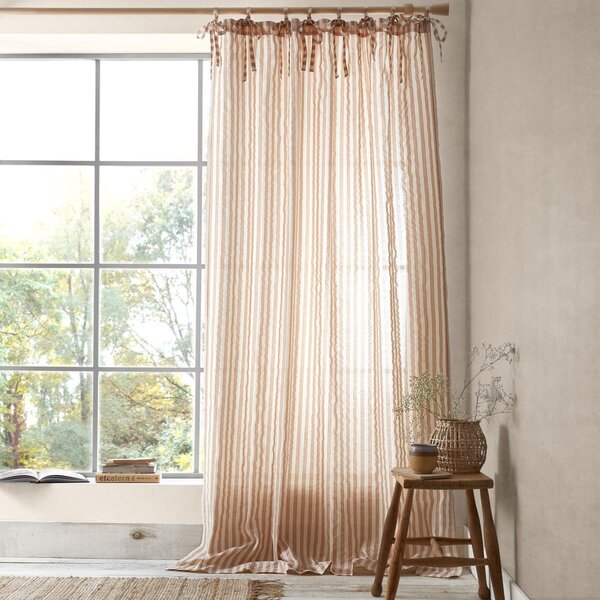 Prozirna zavjesa boja terakote 140x183 cm Zanzibar Stripe – Pineapple Elephant