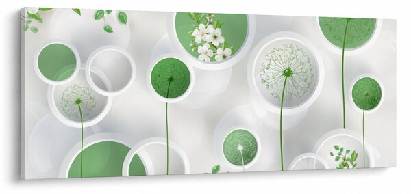 Slika - Rože v krogih (120x50 cm)