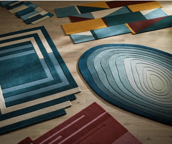 Plavi vunen tepih 160x230 cm Puddle Ombre Wool – Flair Rugs