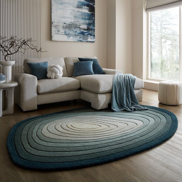 Plavi vunen tepih 160x230 cm Puddle Ombre Wool – Flair Rugs
