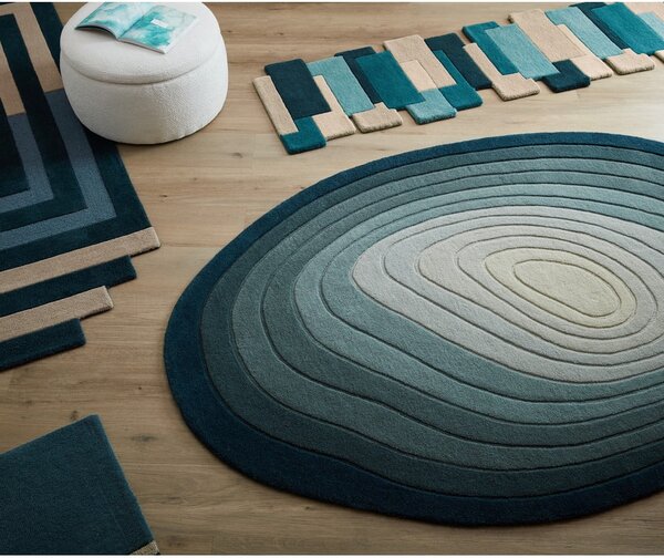 Plavi vunen tepih 160x230 cm Puddle Ombre Wool – Flair Rugs