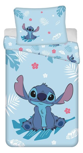 Plava pamučna dječja posteljina za krevet za jednu osobu 140x200 cm Lilo and Stitch "Blue" – Jerry Fabrics