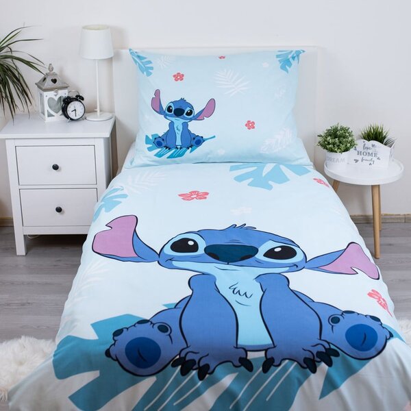Plava pamučna dječja posteljina za krevet za jednu osobu 140x200 cm Lilo and Stitch "Blue" – Jerry Fabrics