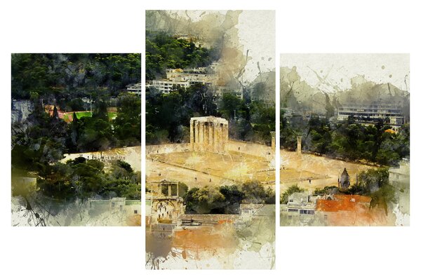 Slika - Zeusov tempelj, Atene, Grčija (90x60 cm)