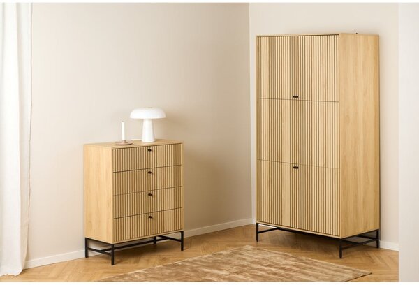 Ormar u dekoru hrasta u prirodnoj boji 99x200x60 cm Albany – Actona