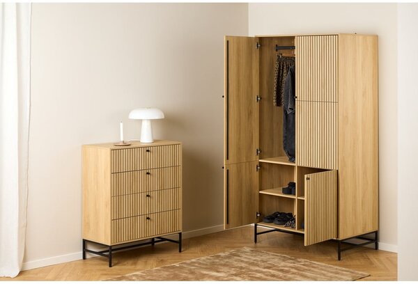 Ormar u dekoru hrasta u prirodnoj boji 99x200x60 cm Albany – Actona