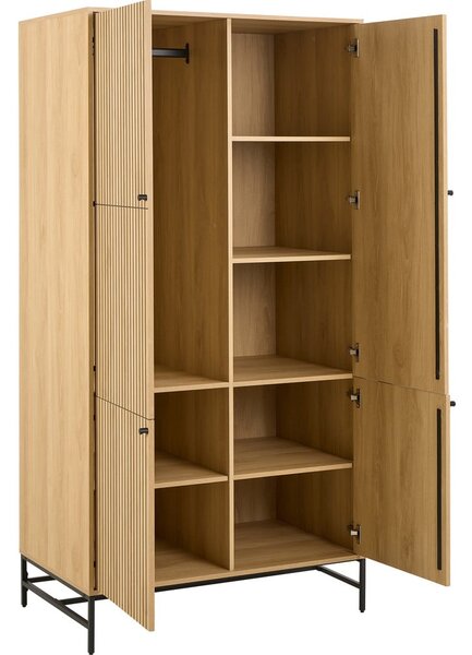 Ormar u dekoru hrasta u prirodnoj boji 99x200x60 cm Albany – Actona
