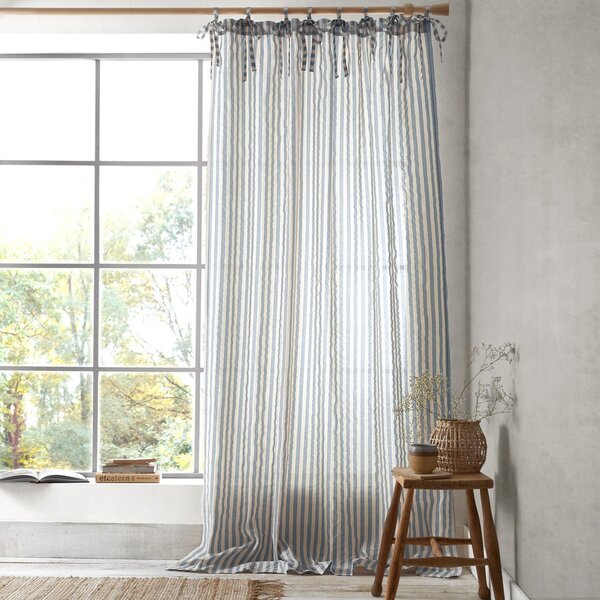 Plava prozirna zavjesa 140x183 cm Zanzibar Stripe – Pineapple Elephant