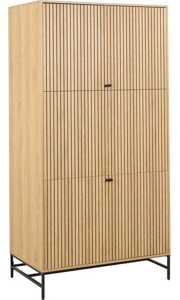 Ormar u dekoru hrasta u prirodnoj boji 99x200x60 cm Albany – Actona