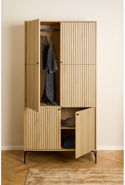 Ormar u dekoru hrasta u prirodnoj boji 99x200x60 cm Albany – Actona