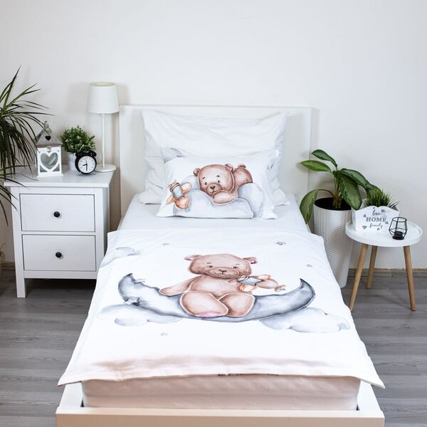 Pamučna dječja posteljina za dječji krevetić 100x135 cm Medvídek "Plane" – Jerry Fabrics