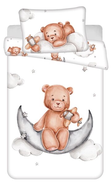 Pamučna dječja posteljina za dječji krevetić 100x135 cm Medvídek "Plane" – Jerry Fabrics