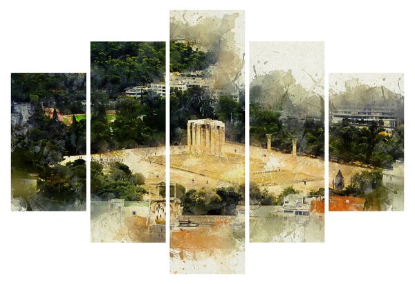 Slika - Zeusov tempelj, Atene, Grčija (150x105 cm)