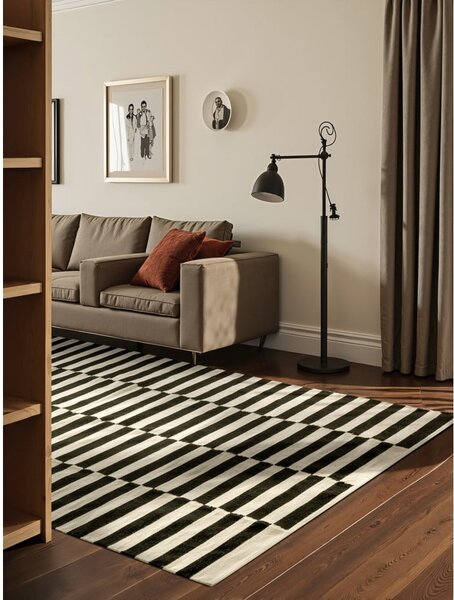 Crno-bijeli obostrani/ručno rađen vuneni tepih 200x300 cm Donna – Hanse Home