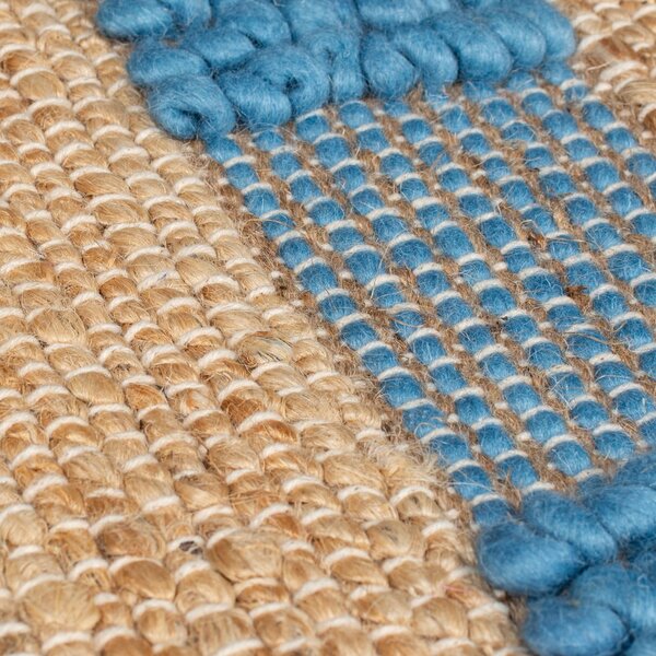 Plavi/u prirodnoj boji ručno rađen tepih od mješavine jute 120x170 cm Medina Jute – Flair Rugs