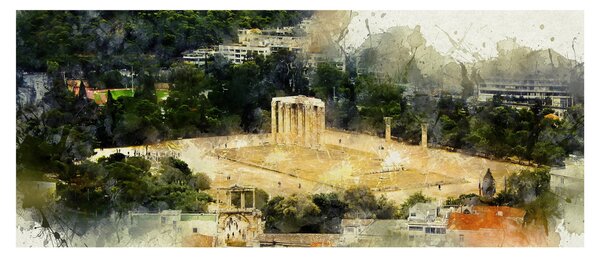 Slika - Zeusov tempelj, Atene, Grčija (120x50 cm)